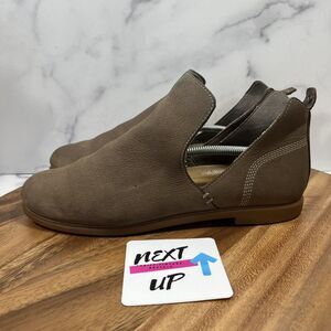 Womens size 10-KODIAK Brown Low Rider V-Cut Leather Slip On Loafer Booties